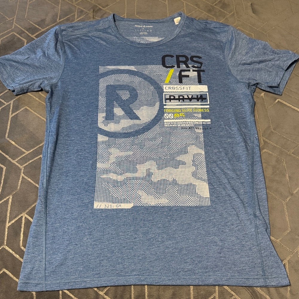 Reebok Heather Blue CrossFit Tee Mens Size Large